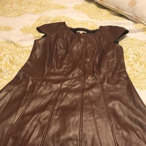 Burgundy faux leather dress